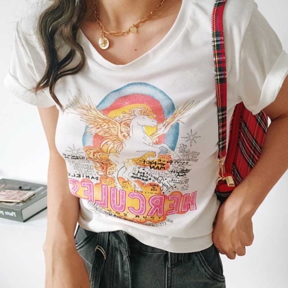 Hercules Unicorn Elton John Rock Music Graphic Tee - Picture 5 of 7